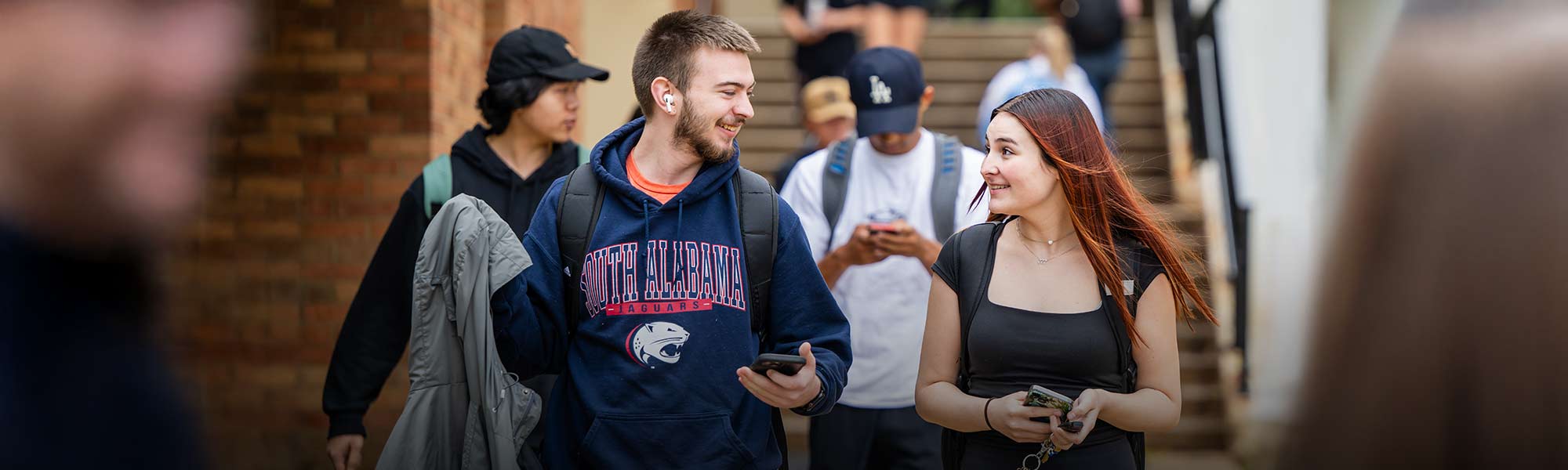 Students walking on campus