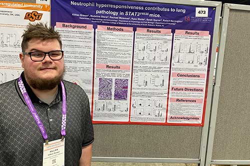 Killian Brewer presented at the American Associationof Immunologists conference.