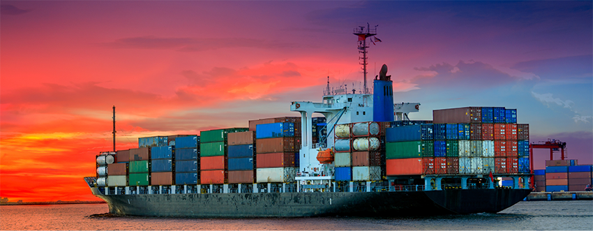 Container Boat carrying shipments.