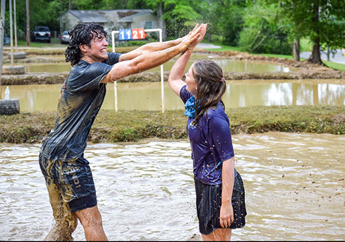 students playing oozeball