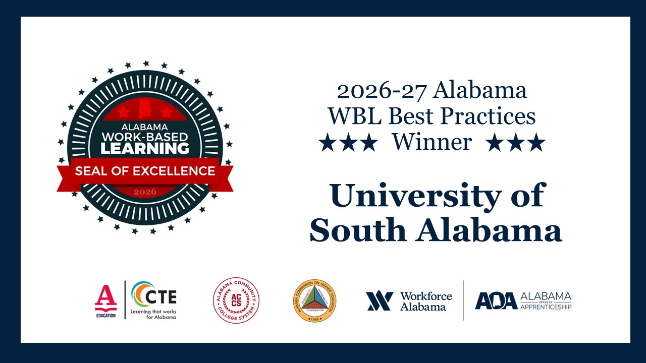2026 - 2027 Alabama WBL Best Practices Winner University of South Alabama