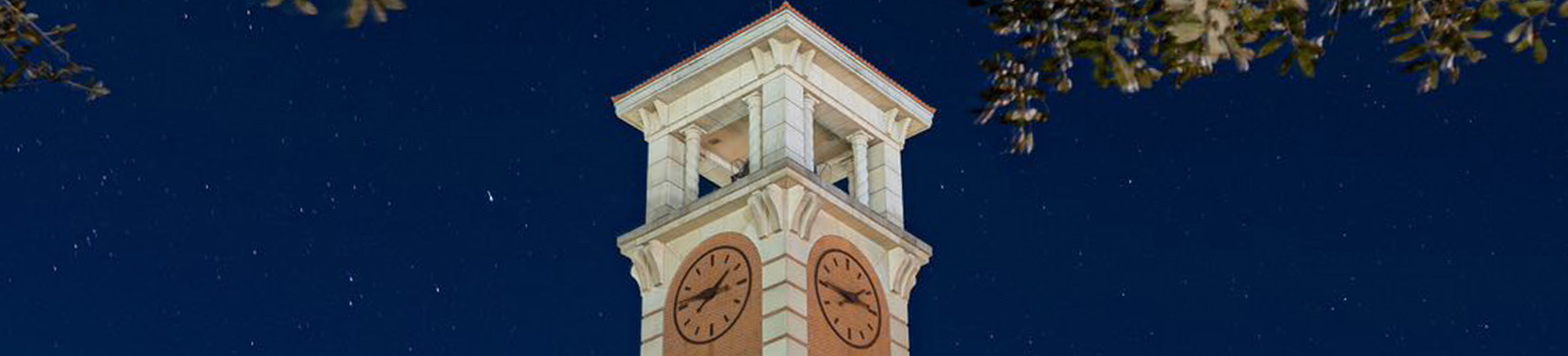 Moulton Tower at night.