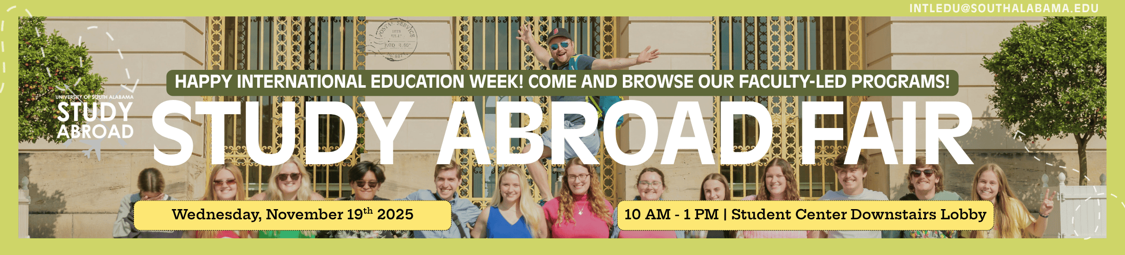 IEW Study Abroad Fair 11/19/25 Student Center 10AM-1PM