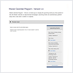 Master Calendar Program - Version 1.0